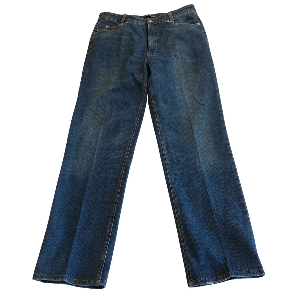 Cambio Jeans Women 14 30x29.5 Sharon Straight Leg Jeans Blue Denim Medium Wash